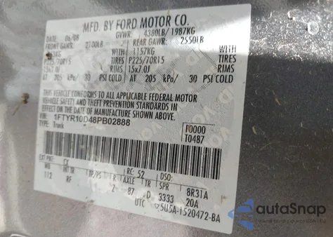 2008 Ford Ranger Xl/Xlt z USA, uszkodzony, nr VIN 1FTYR10D48PB02888